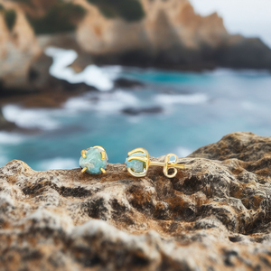 Genuine 925 Sterling Silver Handmade Stud Earrings Raw <b>Larimar</b> Gemstone December Birthstone <b>Jewelry</b> for Women Gift Idea - Product Image 4