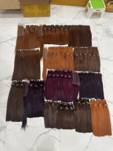 Mèches de cheveux humains vierges Remy vietnamiens pour tissage, qualité supérieure, ondulation profonde, double trame machine - Product Image 5