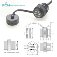 Ranura para tarjeta Nano SIM Dual a prueba de agua a M12 A-Code 12Pin Extensor de cable de montaje en panel hembra para chasis de gabinete al aire libre
