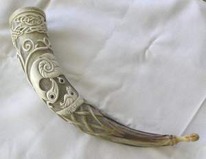 Wikinger Cuerno para beber Animal pulido Artesanía natural Methorn Hornbecher Trinkhorn Pascua Decoración del hogar con tema náutico - Product Image 2