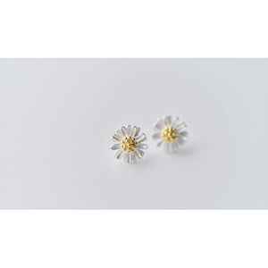 Orecchini a lobo Daisy in oro 18 carati, oro rosa e argento sterling con diamante e zircone, regalo di Natale alla moda, include confezione regalo B15 - Product Image 1