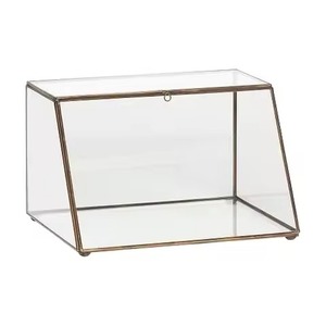 Elegante Joyero con Acabado Antiguo, Cuerpo de Vidrio y Marco de Metal, Tamaño Personalizado, Decorativo para Mesa de Tocador - Product Image 1