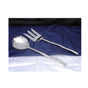 Ensemble de serveurs à salade en acier inoxydable poli brillant/poli mat de haute qualité, ustensiles de cuisine de Style moderne - Product Image 1