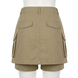 Mini-jupe cargo utilitaire taille haute pour femme, couleur unie, avec poches, style streetwear, été - Product Image 4