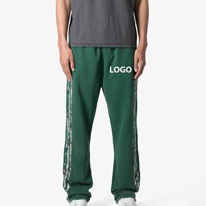 Pantalons de survêtement pour hommes OEM, style streetwear, bande latérale droite, respirant, en molleton français, taille élastique, coupe ample, jogging - Product Image 1