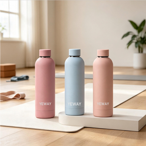 YEWAYOGA Luxury Reusable Stainless Steel Water Bottle Leakproof With Logo Printing Spray Painted For Running For Daily Hydration