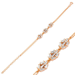 Cute Baguette Geometric Shape <b>Charm</b> <b>Bracelet</b> Trendy Wholesale Turkish Shiny 925 Sterling <b>Silver</b> Jewelry - Product Image 6