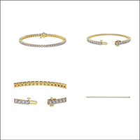 Brazaletes Clásicos de Oro de 14K de 10g con Diamantes Cultivados en Laboratorio de 4.8 Ct, Corte Brillante, Certificación IGI, Claridad VS, Color EF, Unisex y a la Moda