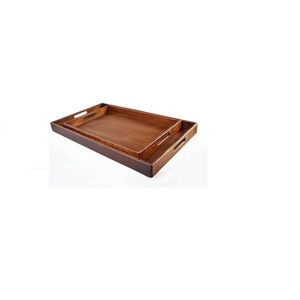 Plateau de service en bois de noyer personnalisé fait à la main présentoir de forme ronde naturelle avec fonction de roulement pour le stockage des aliments et le service - Product Image 1