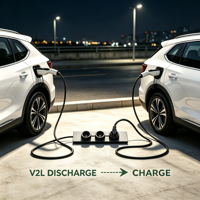 Chargeur EV portable 3,5 kW 16 A 240 V Mode 2 EVSE avec rail de prise multi-pays Schuko, Royaume-Uni, Inde, Brésil, Australie, V2L Type 2 OEM