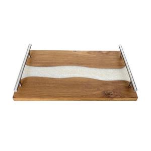 Bandejas de servicio de madera y resina con diseño de piedra, bandeja de servicio de alimentos de alta calidad para restaurantes y hoteles - Product Image 2