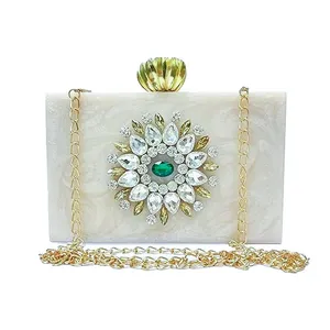 Bolso de mano de resina bohemio hecho a mano para mujer, ropa de fiesta de noche de lujo, regalo de Navidad y boda, botón de cierre abierto con cremallera - Product Image 6