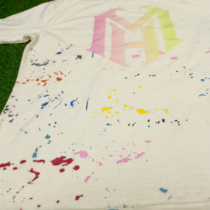 Personalizado Graffiti Splash Ink Hombres Camisetas de manga corta Lavado 100% Algodón Peso pesado Pintura Splatter Camiseta - Product Image 1