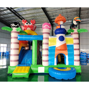 Custom Jungle Safari <b>Inflatable</b> Playground PVC Bouncy Slide Combo Commercial Grade Kids Bounce <b>House</b> Multi Functional Outdoor - Product Image 1