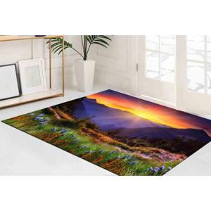 Tapis imprimé paysage naturel - Tapis Sunrise, Tapis cadeau pour lui, Tapis à poils doux - Product Image 4