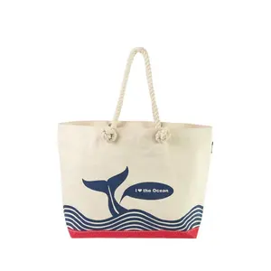 Уникальная дизайнерская пляжная сумка с логотипом на заказ, оптовая продажа, сумка-тоут для покупок, пляжная сумка из высококачественного хлопка, тканевая пляжная сумка
