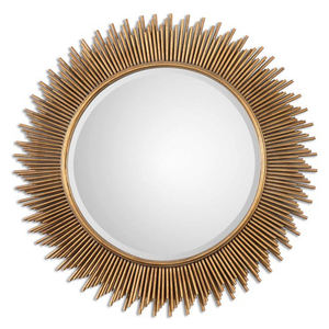 Vintage Leaf Design Metal Wall Mirror Elegant Decorative Frame for Home Living <b>Spaces</b> Perfect Accent for Classic Interior Decor - Product Image 4