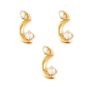 Hot Selling 4mm Tiny Rainbow Moonstone <b>Pendant</b> Gold Vermeil 925 Sterling Birthstone <b>Charm</b> with Rhodium Plating <b>Fashion</b> Jewelry - Product Image 1