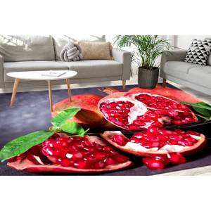 Pomegranate Printed <b>Rug</b>: Vibrant Modern Addition for Living Room,Velvet <b>Rug</b> - Product Image 1