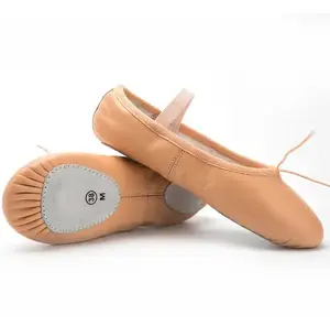 आधा एकल बैले जूते चमड़े के विभाजन वाली एकमात्र महिला बैले डांस जूते लड़कियों के लिए फ्लैट चप्पल