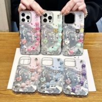 Étuis de téléphone portable de luxe avec lanière à motif floral pour iPhone A07 A17 A37, pour iPhone 14 15 16 17 Pro Max Camera