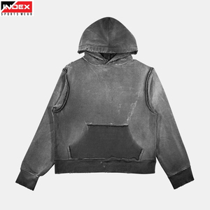 Sweat-shirt à capuche unisexe Index, 100% coton, tissu molletonné français, coupe ample, couleur unie, vêtement décontracté pour l'automne - Product Image 1
