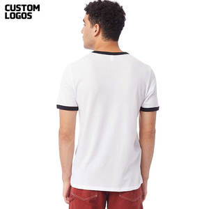 T-shirt X-Large Ringer pour homme coupe ample T-shirt athlétique chiné/rouge - Product Image 6