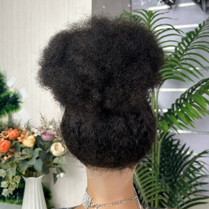 Perruque afro bouclée en dentelle 360, sans colle, cheveux humains, haute densité, <span class=keywords><strong>prix</strong></span> de gros, vente chaude - Product Image 1