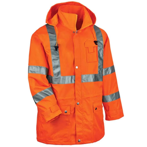 Vente en gros de vêtements de sécurité industrielle de haute qualité en polyester double veste réfléchissante imperméable - Product Image 3