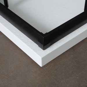 Box Doccia Nero Opaco 80X120 con Porte in Vetro Trasparente e Profilo Sky - Product Image 4