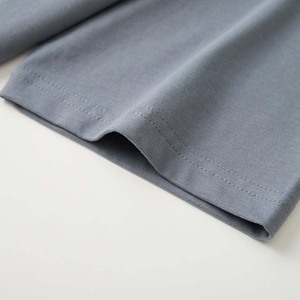 220gsm ผ้าฝ้าย100% สำหรับผู้ชายเสื้อยืดคอกลมสีเทาสำหรับทุกเพศปรับแต่งได้แบบลำลองธรรมดาโอเวอร์ไซส์เสื้อยืดฤดูร้อน - Product Image 4