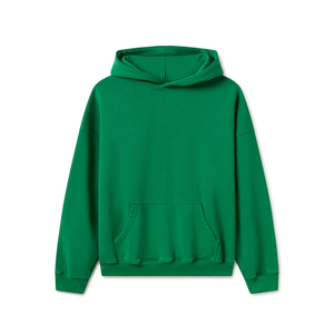 Best 300 GSM Plain Hoodie 100% algodón orgánico Boxy Fit con hombros caídos logotipo personalizado Heavy Hoodie hombres - Product Image 1