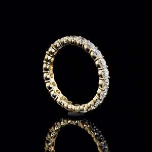 Magnifique VVS Moissanite Eternity Band Ring 925 Silver Diamond Halo Band 14K Gold Plated Beautiful Moissanite Band Wedding Gift - Product Image 2