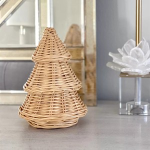 Vente en gros de décoration d'arbre de Noël en rotin fait à la main Décoration de vacances tissée rustique pour ornement de Noël de ferme Boho naturel de table - Product Image 2