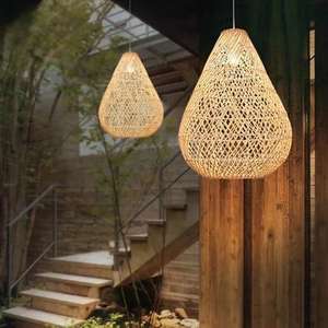 Artisanat en rotin Wabi-sabi, décoration murale moderne, Minshuku, café, salon de thé, décoration murale japonaise faite à la main, LED, amovible, écologique - Product Image 3