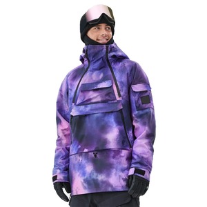 2025 chaquetas de esquí para hombre, chaqueta de esquí impermeable con estampado de snowboard, capucha desmontable, forro polar, cuello levantado, piel con múltiples bolsillos - Product Image 1