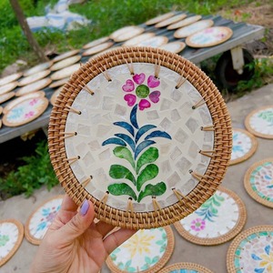 Venta al por mayor posavasos de ratán mantel de bambú de ratán posavasos natural ecológico posavasos de mimbre de Vietnam - Product Image 2
