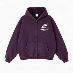 เสื้อฮู้ดกันหนาวแบบสั่งทำพิเศษสำหรับผู้ชาย รุ่นปี 2026 แฟชั่นไซส์ XS ผ้าคอตตอนผสม ซิปติดลายตัวอักษร - Product Image 3