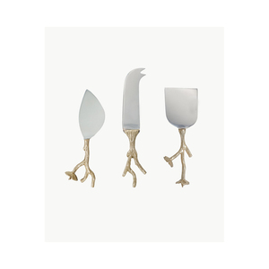 ชุดเครื่องตัดชีสสแตนเลสสตีลชุบเงินมีด้ามจับสีทองดีไซน์ทันสมัยเครื่องตัดชีสสำหรับบ้านงานแต่งงาน - Product Image 1