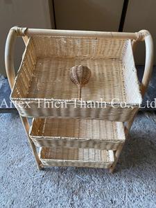 Nuevo estante de ratán artesanal de 3 niveles, solución de almacenamiento multiusos, decoración del hogar - Product Image 3