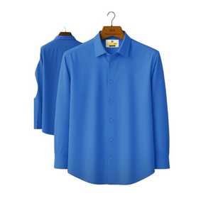 2025 venta al por mayor de moda satén 100% algodón ecológico Color sólido cuello vuelto manga larga hombres Formal Oficina Casual camisas - Product Image 4