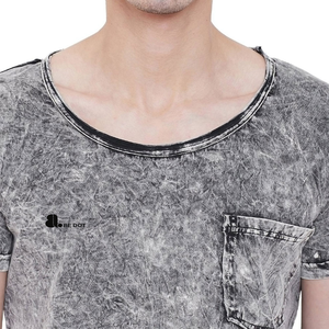 เสื้อยืดผู้ชายวินเทจผ้าคอตตอน 100% คุณภาพสูง ซักกรด หนานุ่ม ทรงโอเวอร์ไซส์ สไตล์ดิสเทรส - Product Image 3