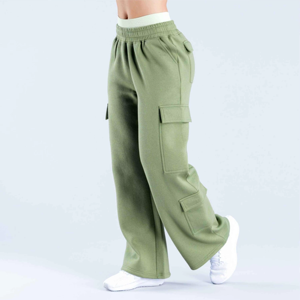 Pantalon de survêtement droit et plat pour femme, taille mi-haute, en molleton doux, confortable, écologique, séchage rapide, vêtement de détente tendance - Product Image 6