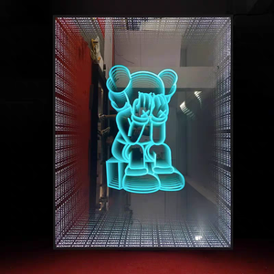 لافتة نيون رائد فضاء مخصصة مع إشارة مرآة لانهائية ومطبوعة بآشعة فوق مطبوعة للحفلات وعلامة نيون أفضل معًا العاصمة/من من من من من حيث الدين - Product Image 4