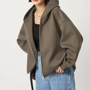 Sweat-shirts à capuche zippés en molleton épais 100 % coton, personnalisables avec logo, grande taille, tendance 2026 pour femme – Qualité supérieure - Product Image 5