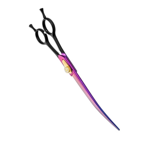 Ensemble de ciseaux de toilettage pour animaux de compagnie de haute qualité, rose, avec poignée en caoutchouc souple, design spécial, acier inoxydable, tranchant - Product Image 2