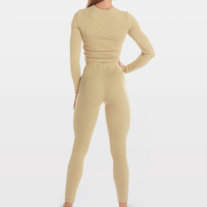 Fashion sexy high waist fitness <b>leggings</b> yoga set custom running <b>leggings</b> <b>women</b> two piece yoga sportswear set with OEM service - Product Image 2