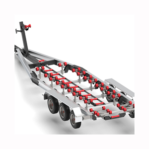 Remorque Jet ski et petit bateau structure durable en acier galvanisé cadre solide avec chaînes de sécurité et système d'éclairage arrière LED - Product Image 1