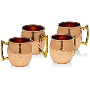 2 Oz. Mini Mug Moscow en cuivre massif, lot de 4 Mules authentiques en cuivre massif 100% martelé Moscow Mule 2 Oz Shot Glass-Se - Product Image 2