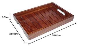 Bandeja de Madera Decorativa Hecha a Mano, Ecológica, para Sala de Estar y Espacios de Hospitalidad, Apta para Lavavajillas, Agrega Encanto Moderno - Product Image 4